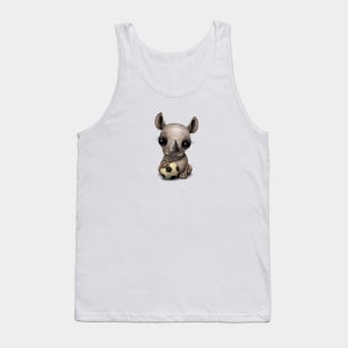 Cute Baby Rhino With Football Soccer Ball Tank Top